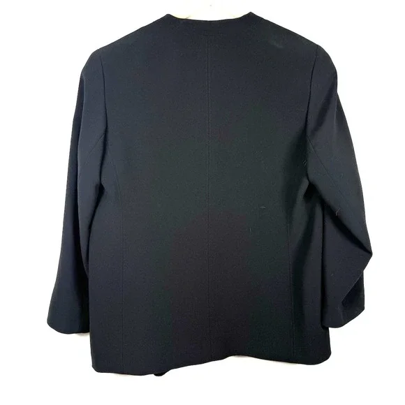 Vintage Talbots Jacket Blazer Black Button Up Pockets Lined Womens Sz 12 Petite - Picture 6 of 8